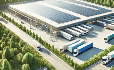 A clean energy facility with sustainable infrastructure.